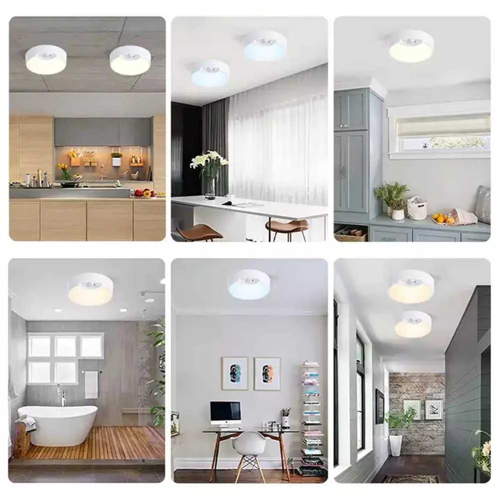 Wireless LED Ceiling Light with Motion Sensor USB or Battery Powered Pendant Night Lamp for Bedroom Kitchen Bathroom 19cmXJ2500613