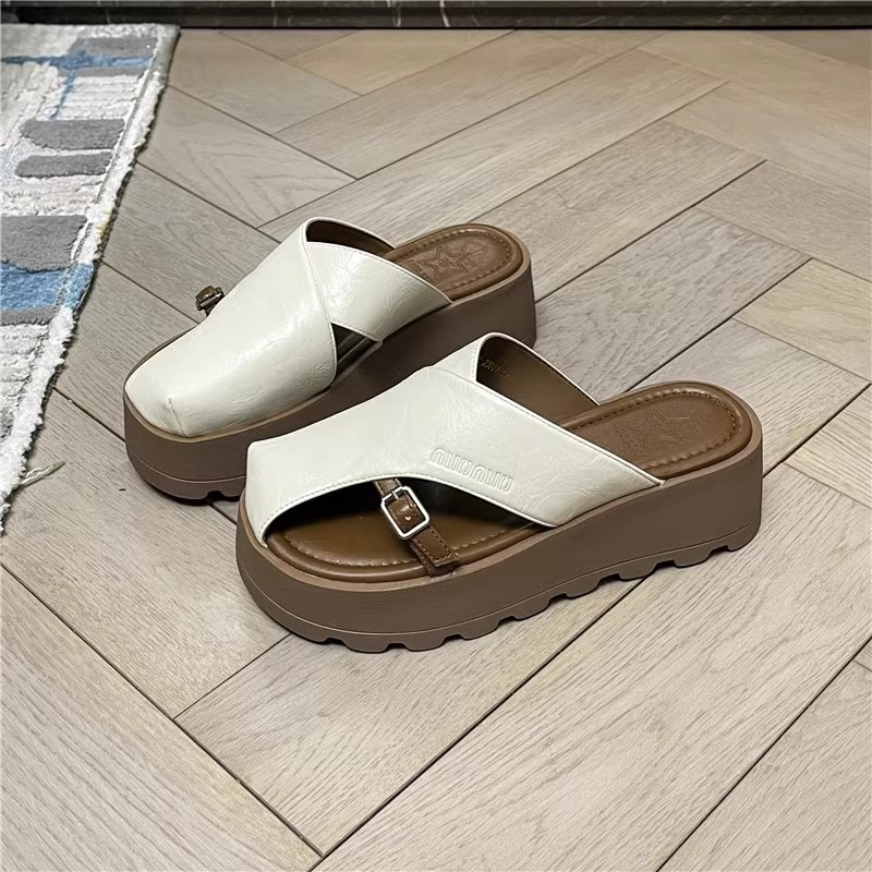 Ddmysports New Roman Style Women S Outdoor Platform Sandals With Height Increase Thick Sole High End Feel Closed Toe Cool Slippers For Summer Outdoor 