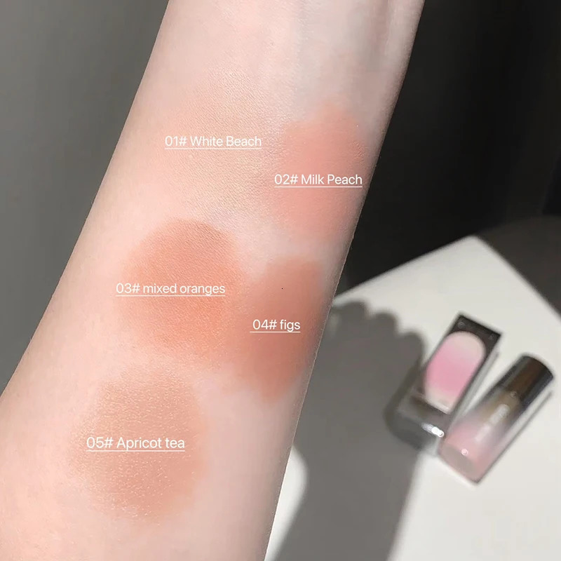Low Saturation Matte Liquid Blush Stick with Sponge Tip Pink Cheek Cream Natural Nude Apricot Orange Blusher Rouge 250614