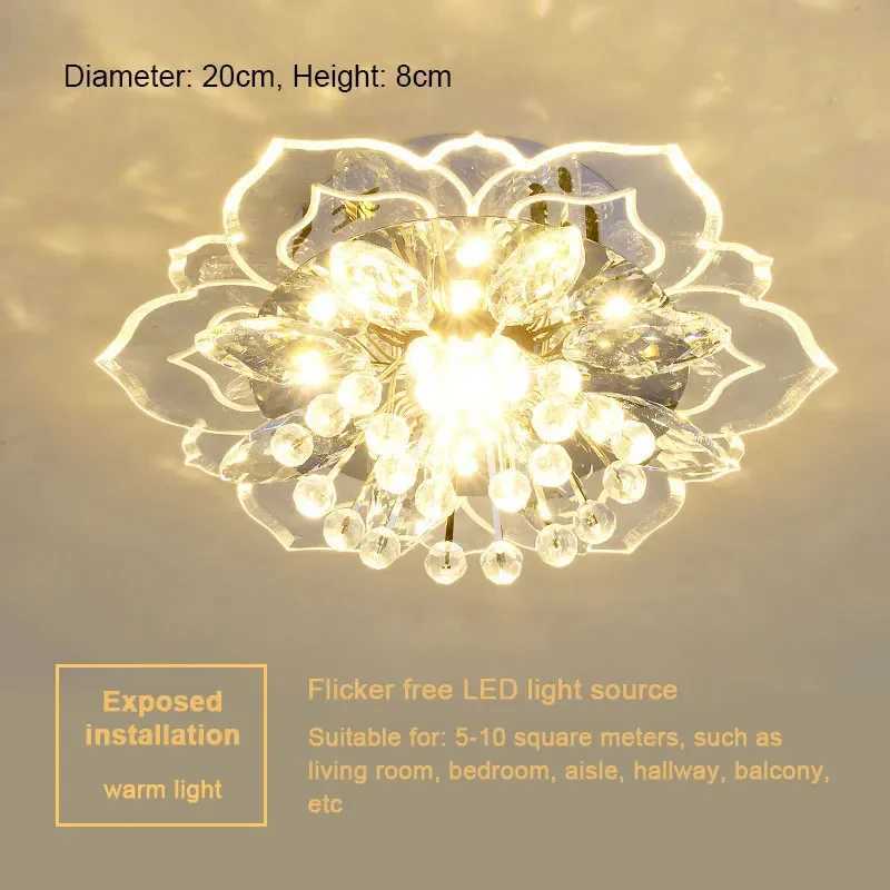20cm LED Crystal Ceiling Light Modern Flower Shape Ceiling Lamp Hallway Living Room Lamp Bedroom Kitchen Corridors Aisle LightXJ2500613