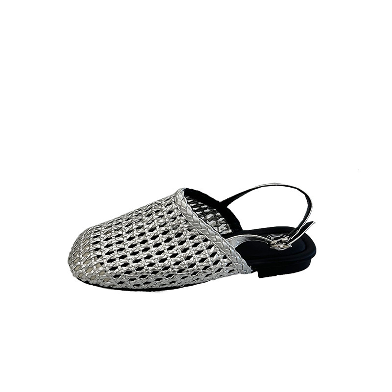 Ddmyoutdoor Version Square Toe Mid Cut Woven Mesh Hollow Breathable Slip On Loafers Spring Summer New Versatile Flat Shoes Outdoor Shoes