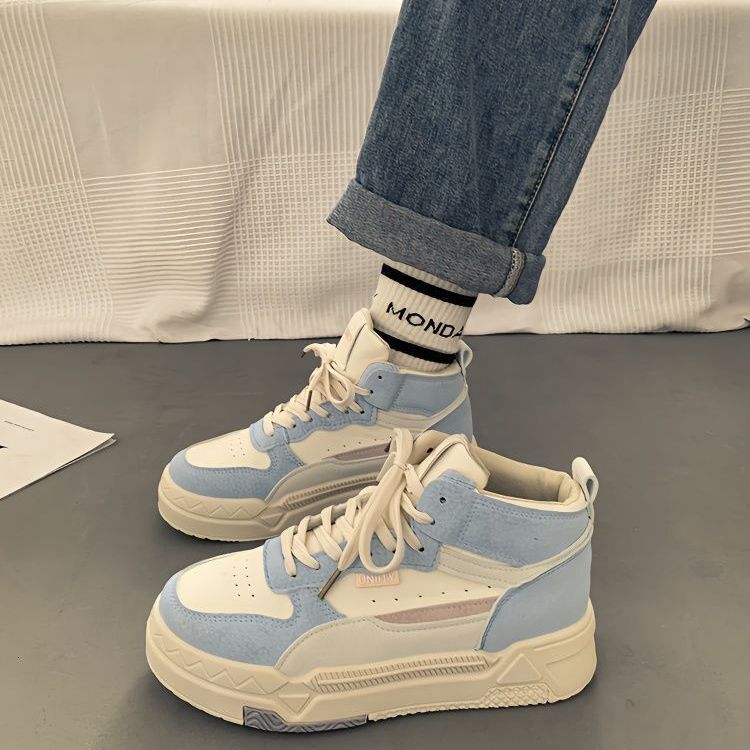 Ddmysports Niche Ulzzang High Top White Sneakers For Women Spring And Autumn Sports Versatile Ins Trend Thick Soled S Shoes Outdoor Shoes