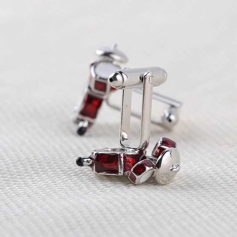 Fashion Music Drum Cufflinks for Men New Trendy 3D Red White Drum CUFFLINKS French Shirt Party Wedding Jewelry Boyfriends Gifts XJ250614