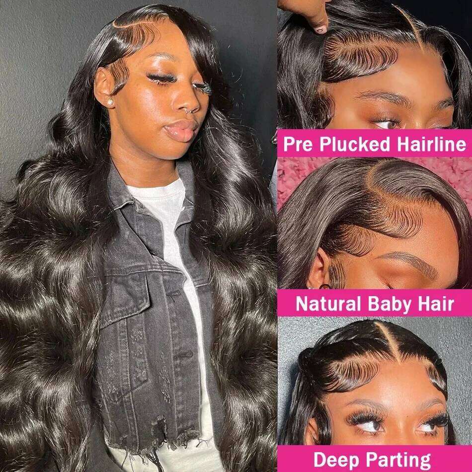 38 40 Inch Body Wave 13x6 Hd Frontal Wig Human Hair For Women Brazilian Pre Plucked 13x4 Transparent Lace Front Wigs