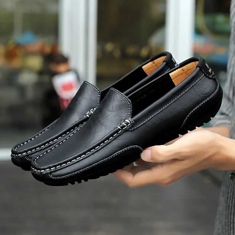 Casual Slip Formal Loafers Men Luxury Trendy Black Men Driving Shoes Sneakers High Quality Plus Size Men Flat Shoes XJ250614