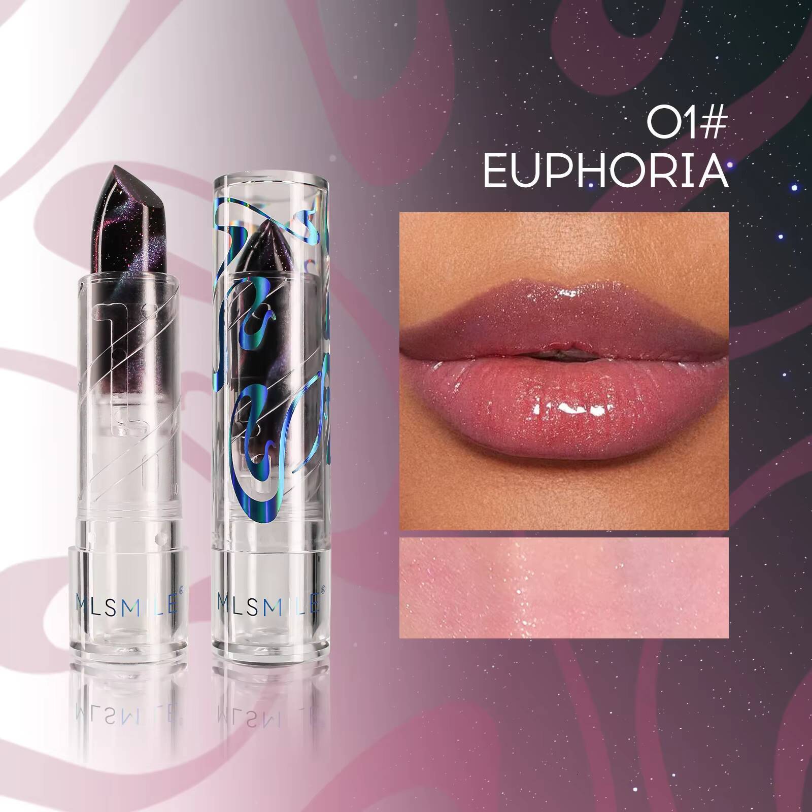 Cat-Eye Color-Changing Lipstick Temperature-Sensitive, Moisturizing Formula | Unique Shimmer for a Bold, Dynamic Look happy