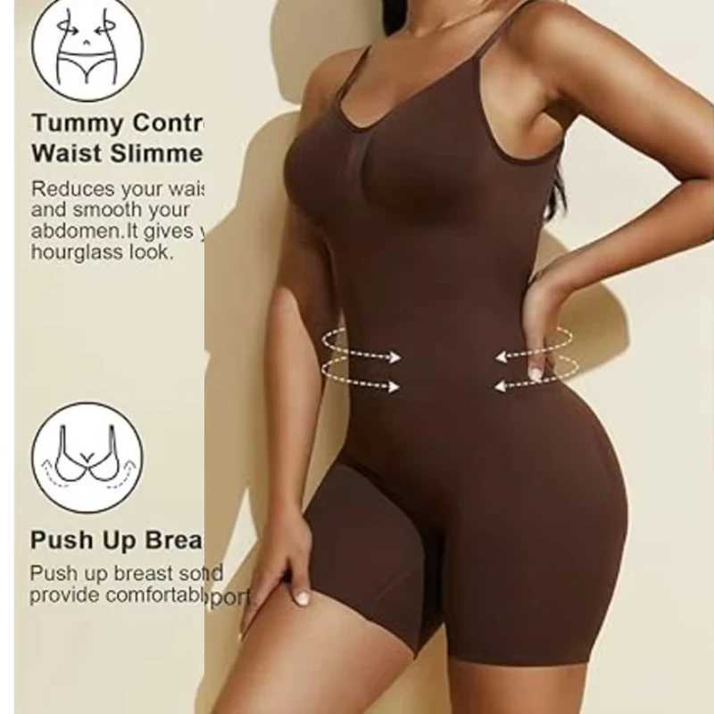 GUUDIA Open Crotch Wire Free Adjustable Shoulder Strap Seamless Tummy Control Tight Thigh Women Bodysuit Shapewear XJ250614