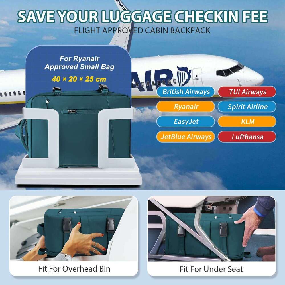 40X20x25 Ryanair Travel For Men Women Carry On Cabin Lage Business Weekender Bag Cabina Laptop Backpack