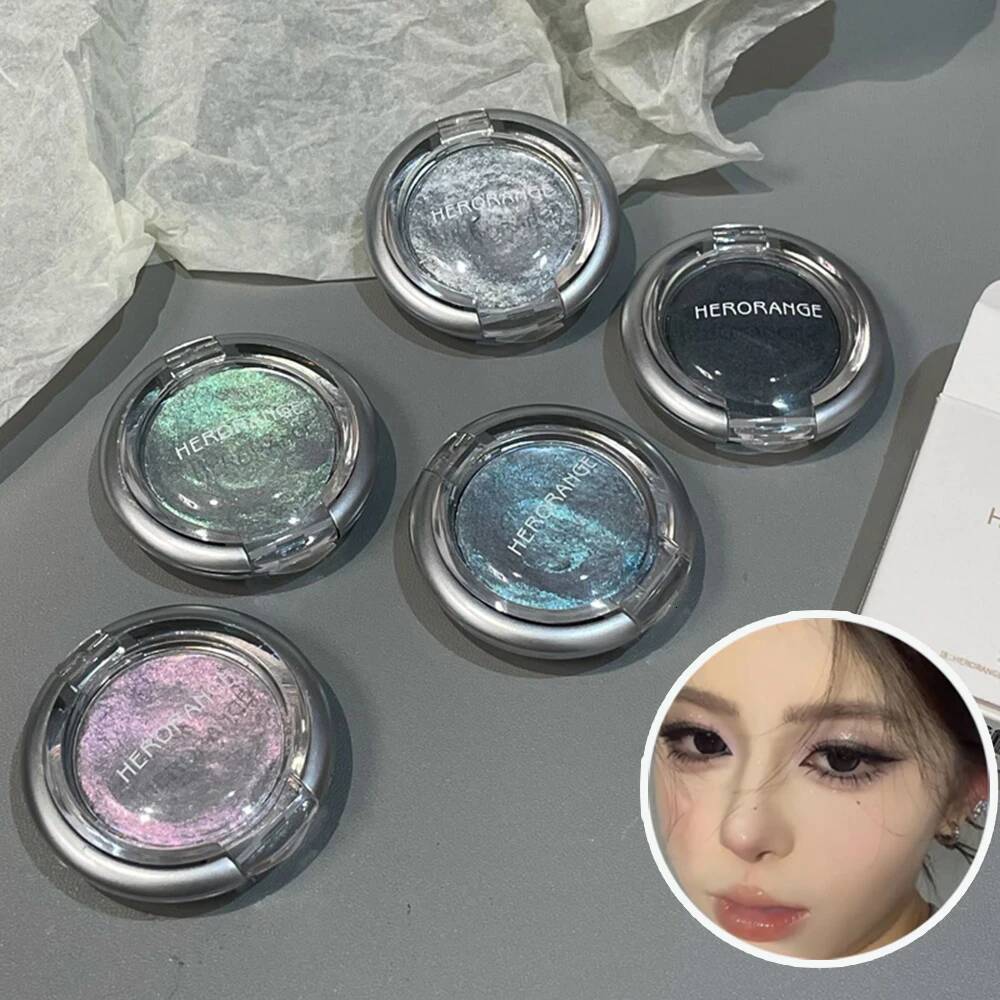 HERORANGE Glowing Charm Monochrome Eyeshadow Palette Pearlescent Explosion Polarized Brightening Silkworm Highlight