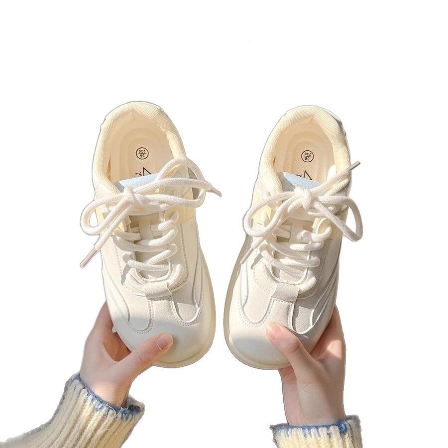 Ddmysports Korean Style Versatile Chic Thick Soled Sneakers For Women New Spring And Autumn Student Training White Shoes Outdoor Shoes