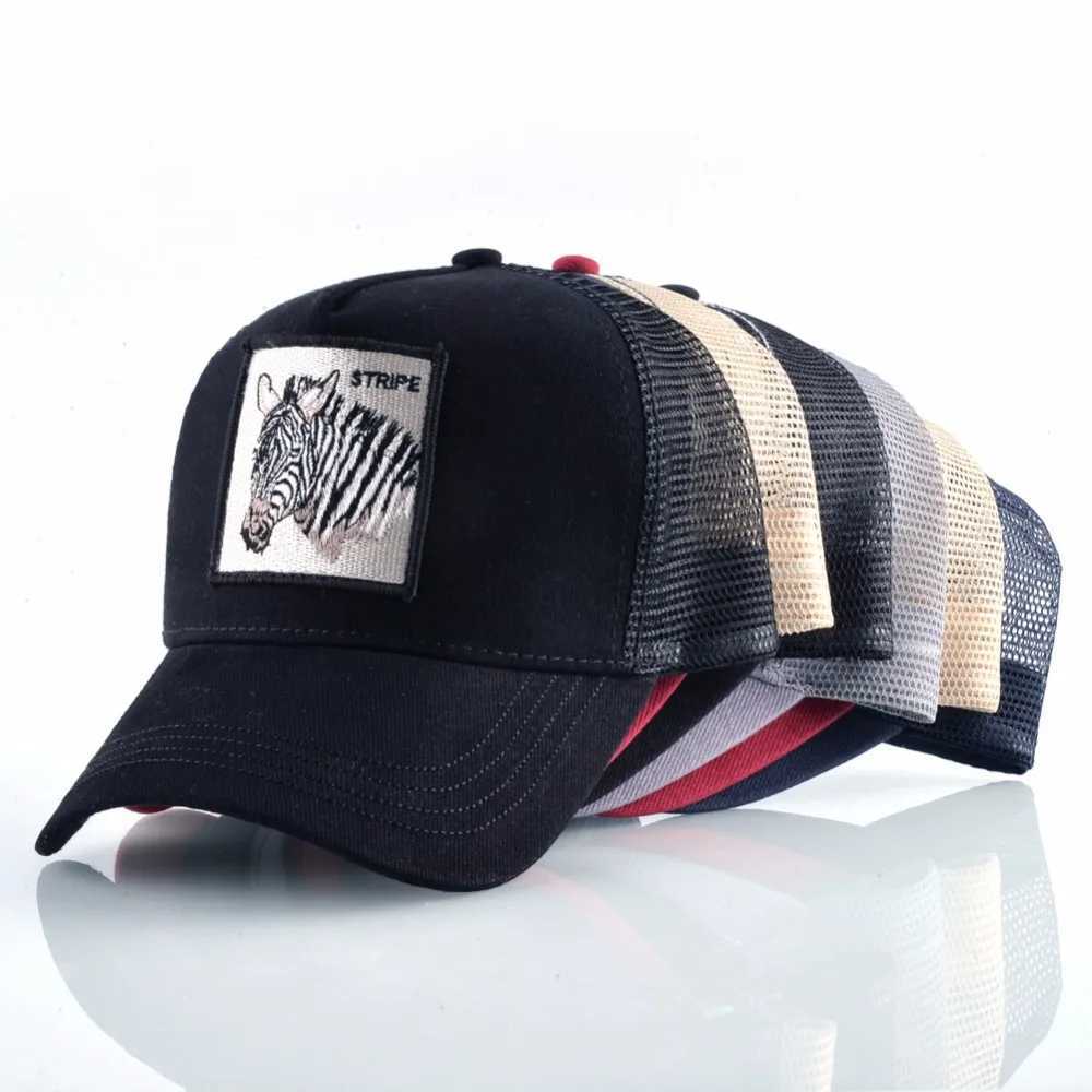 High Quality Zebra Embroidery Baseball Cap Women Men Summer Mesh Snapback Hip Hop Hat Fashion Unisex Trucker Bone Casquette W250614