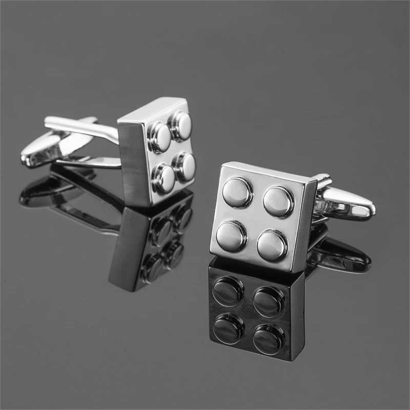 High quality mens French shirt cufflinks classic multi-color building block cuffs buttons business suit accessory jewelry gift XJ250614