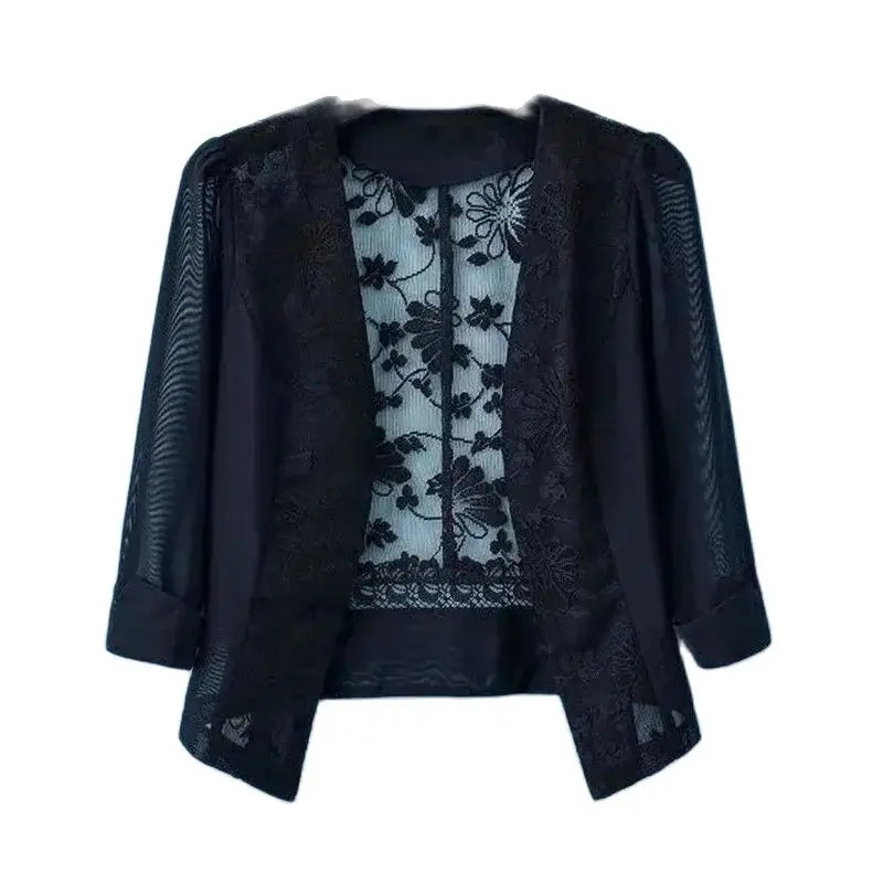 HighEnd Small Shawl With Skirt Womens Cheongsam Fashion Coat Summer Skynet Yarn Joker Tank Top Sunscreen Clothing 250611