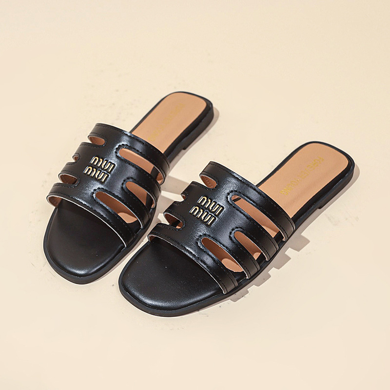 free shipping designer sandals luxury slippers slides yellow white brown black indoor outdoor beach versatile fashion slippers plus size 35-43