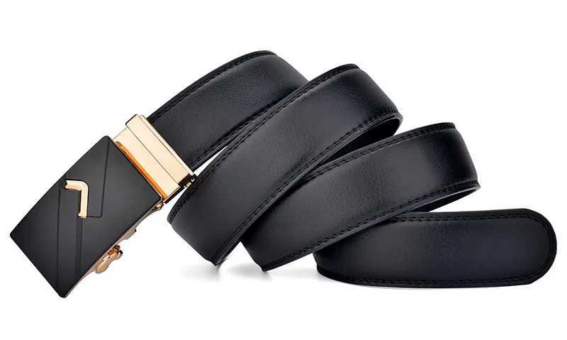 3.5cm Popar High-quality Mens Genuine Leather Belt Luxury Metal Alloy Autatic Buckle Waistband Fashion Black Brown Belts X250614