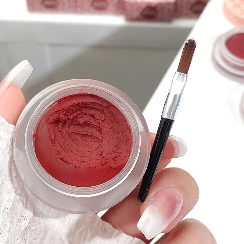Canned Lip Mud Lip Glaze Lipstick r Velvet Matte Mousse Solid Lip Gloss Tint Lasting Makeup Korean Cosmetic with Brush 250614