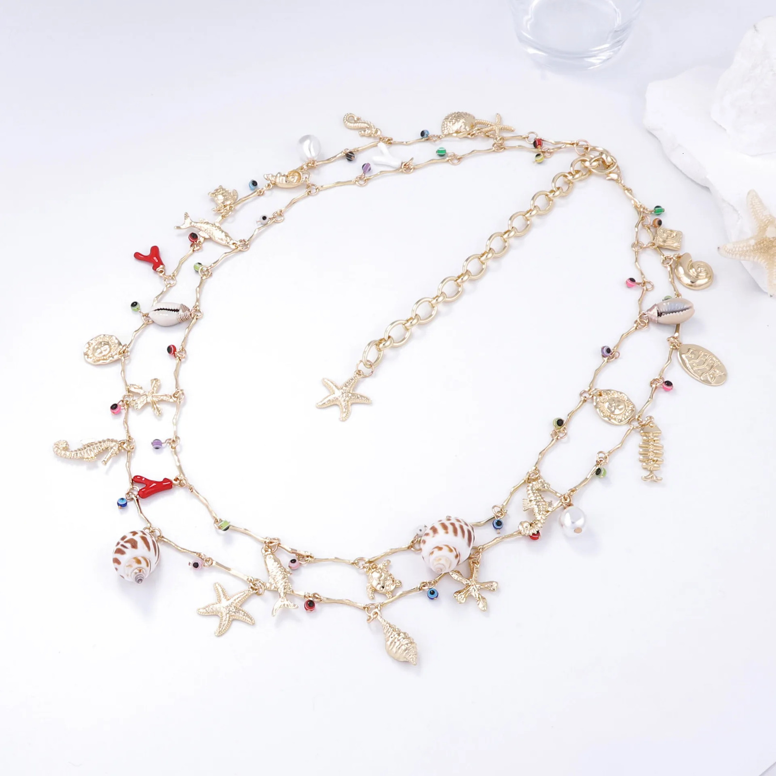 Trend Metal Chains Shell Starfish Coral Charm Waist Chains for Women Sexy Boho Beach Party Jewelry Gifts 250610