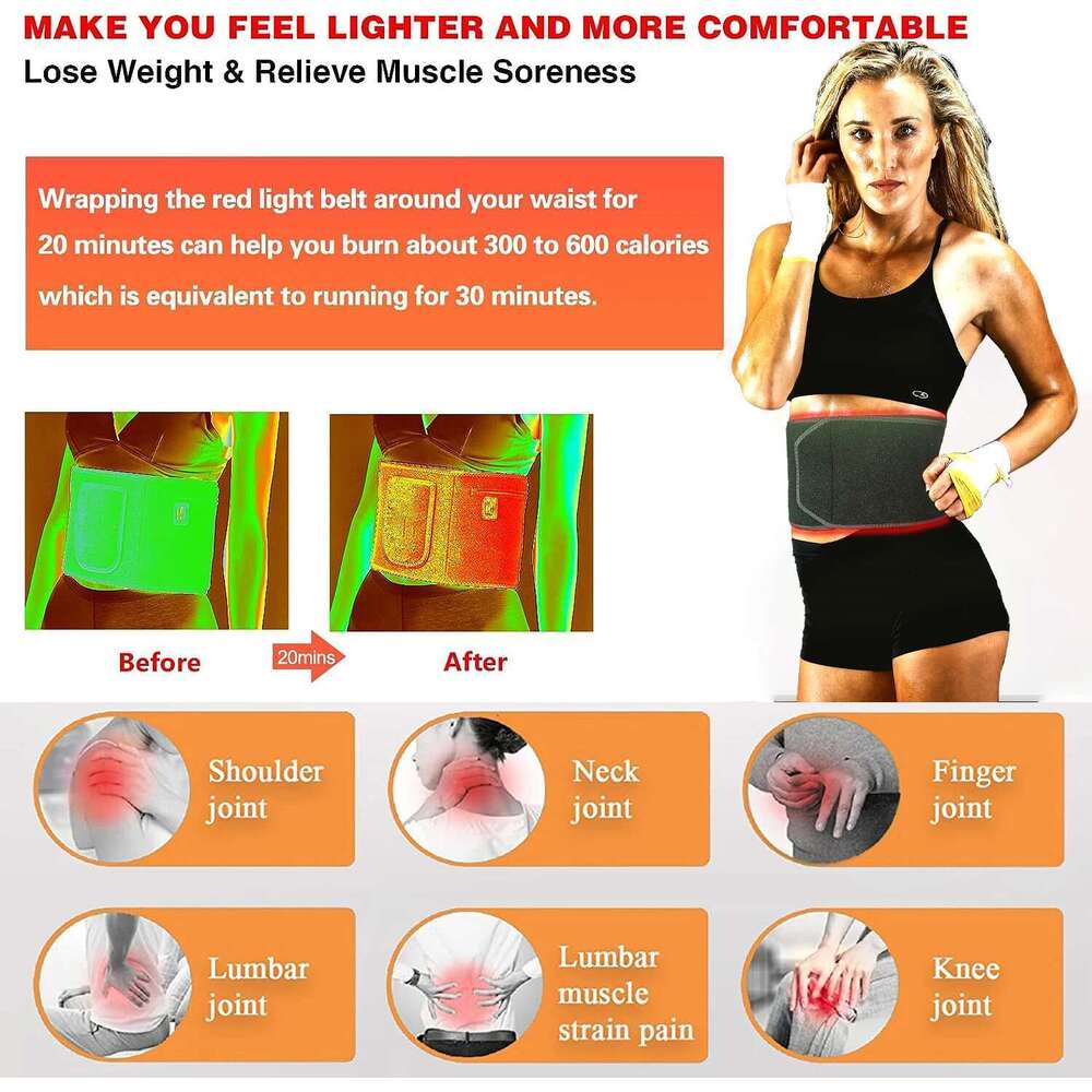 NEW 120 Leds Red Belt 660Nm&850Nm Infrared Light Pad Body Fatigue Deep Therapy For Back Knee Hands Feet Relief