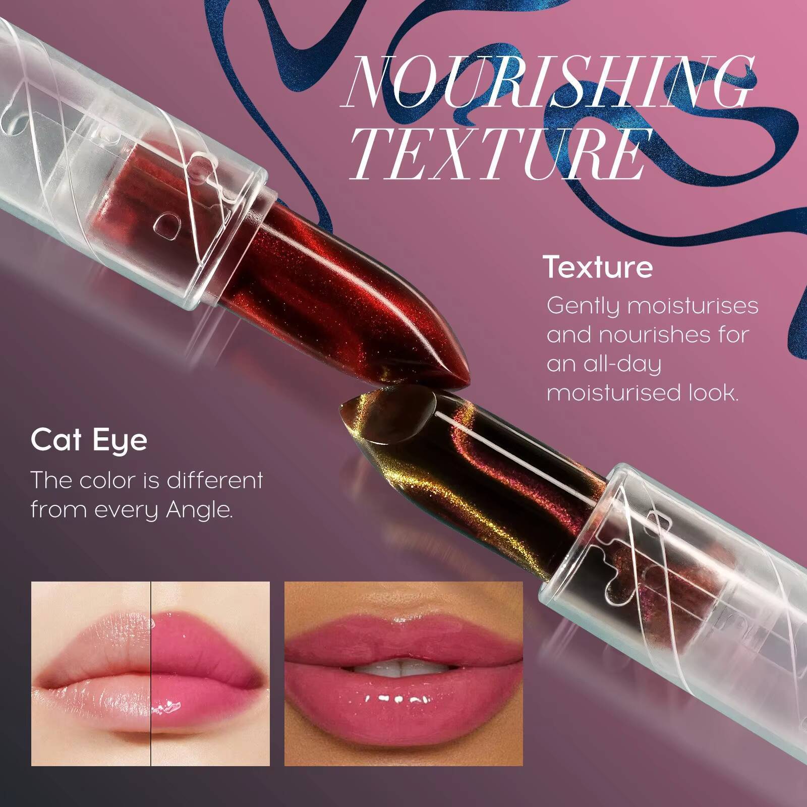 1Pc Color Changing Lipstick Mirror Moisturizing Lasting Soft Jelly Stain Nourishing Non-fading Repair Lip Makeup Cosmetics happy