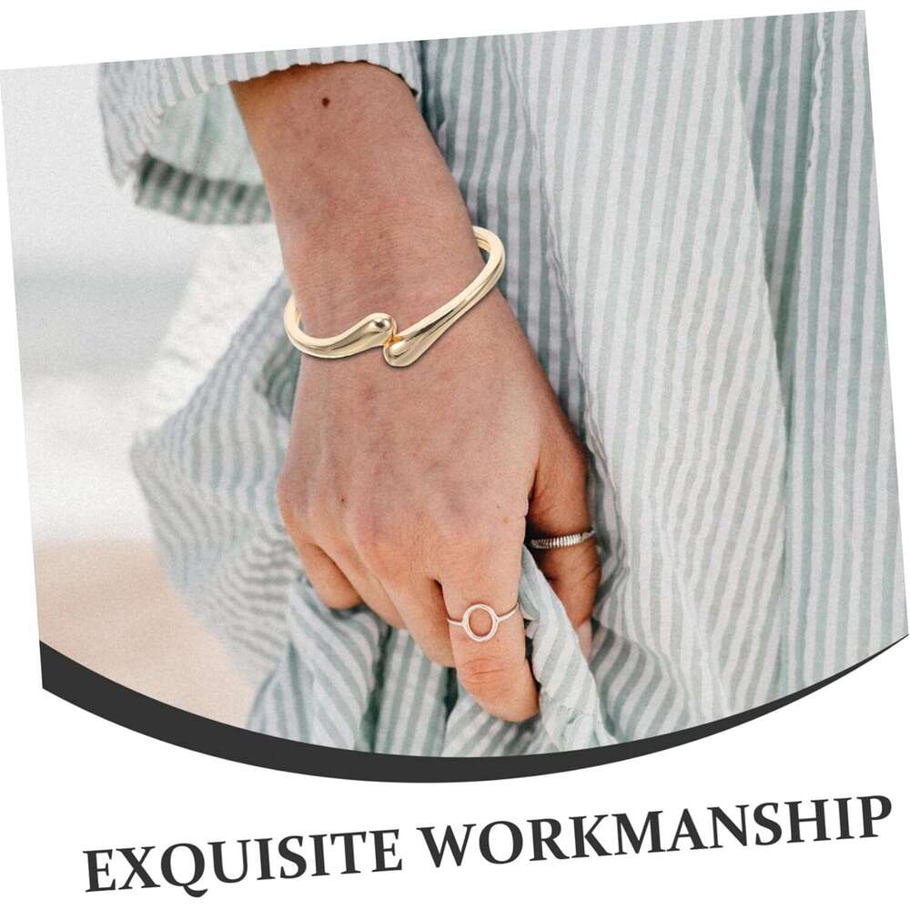 2pcs Unique Open Bangle Bracelets Women Glossy Hand Jewelry Comfortable Fit Birthdays Anniversaries and Special Ocns Statement Accessory for Any Event