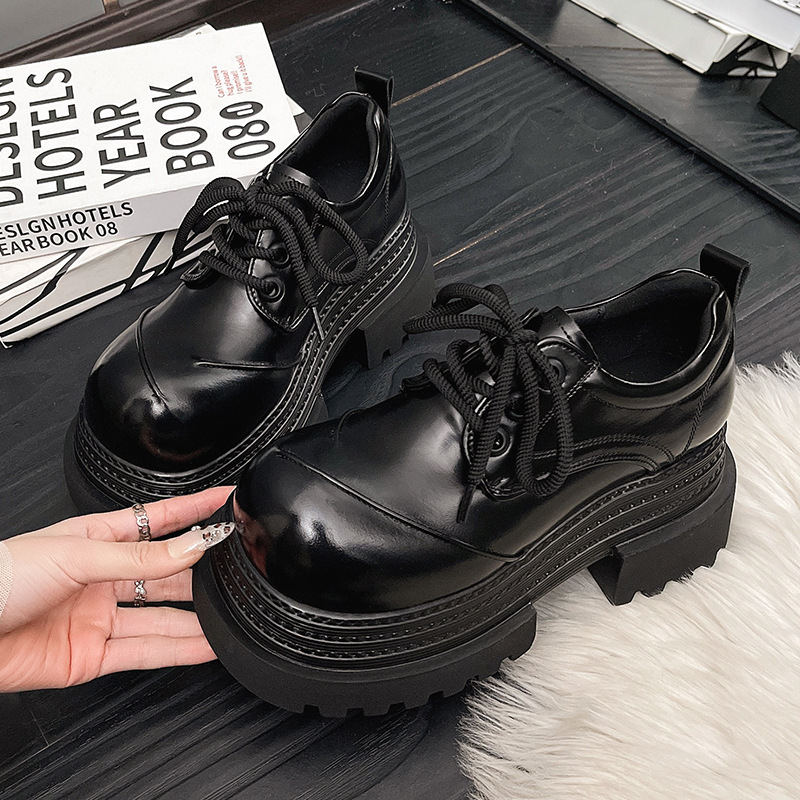 Ddmyoutdoor British Style Loafers Early Spring New Platform Height Increasing Thick Sole Versatile Color Polished Women S Shoes Outdoor Shoes