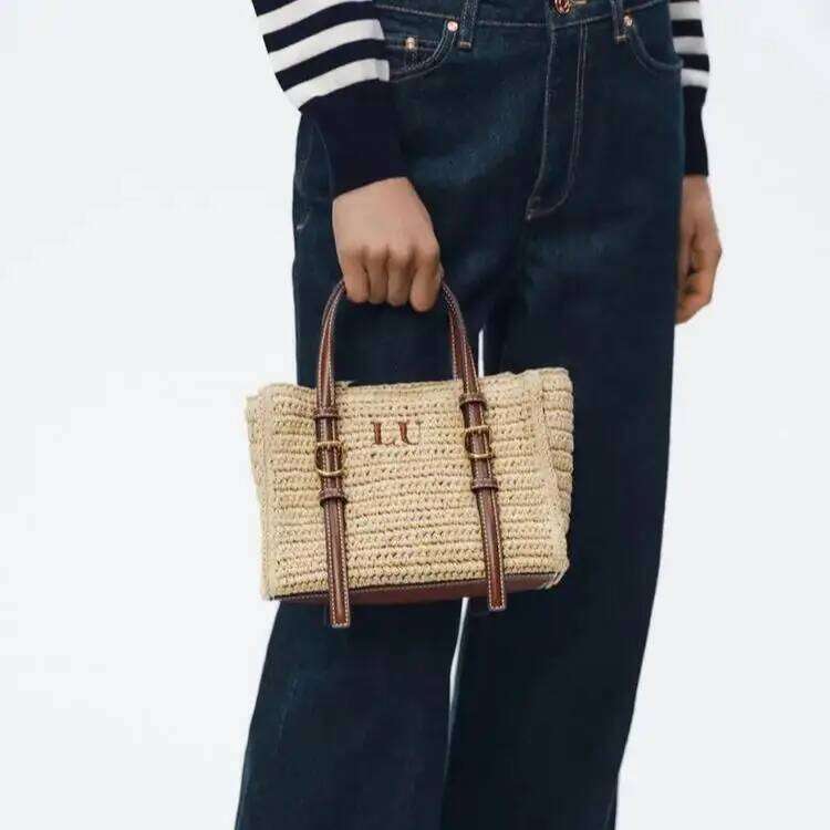 WOVEN TOTE BAG Fashionable Tote Bag, Small Crossbody Purses Summer Women's Straw Handbags Design For Everyday Style