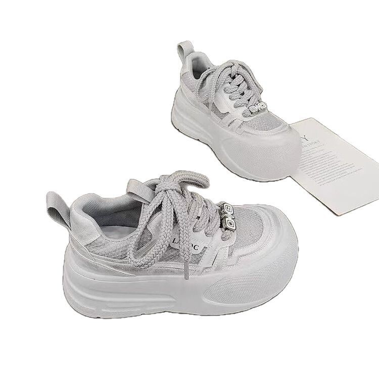 Ddmysports Summer Height Increasing Thick Sole Chunky Sneakers For Women New Breathable Casual White Ins Super Comfortable Platform Shoes Outdoor Shoe