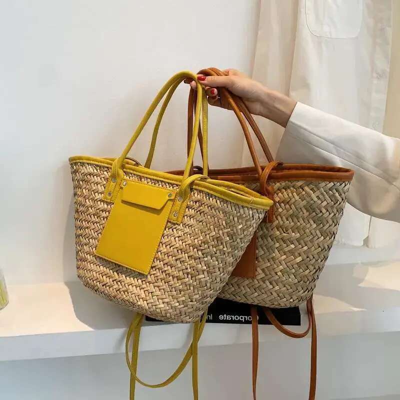 Designer Bag Straw Handbags Hot Woven Beach Tote Women Large Capacity Summer Crossbody Bag Fashionable Korean Luxury Bag Style Handbag Lightweight For