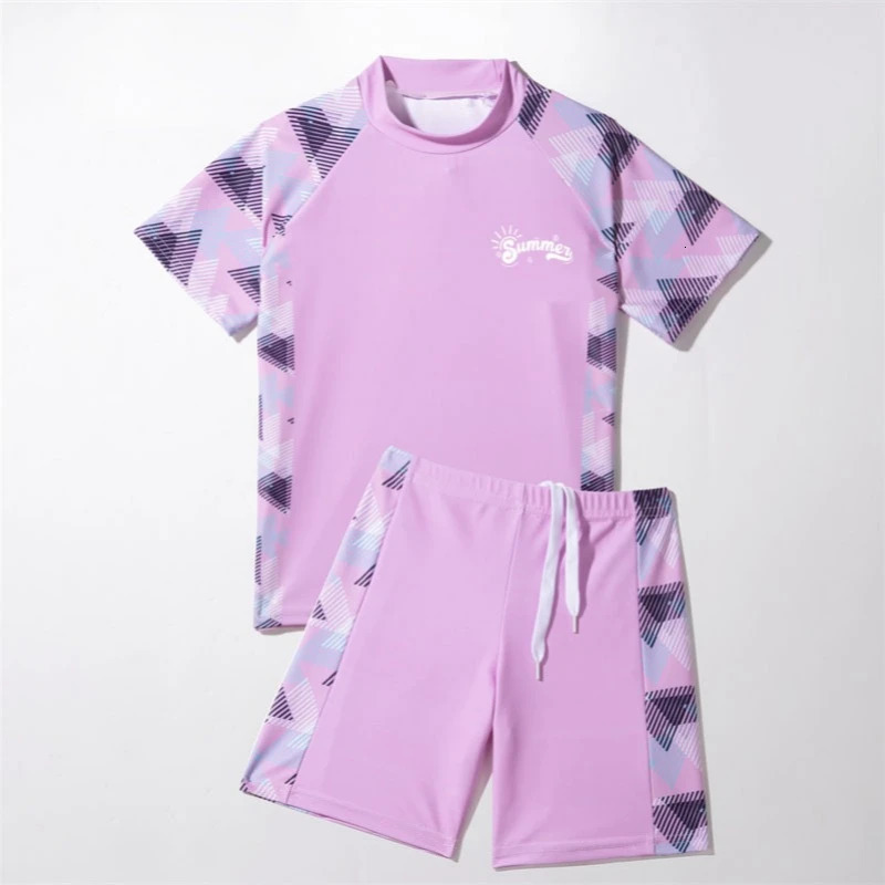 Split Children Swimsuits Summer Cute Kids Swimsuits for Boys Girls Swimming Suit Short Sleeve Quick-drying Bathing Suit 250614