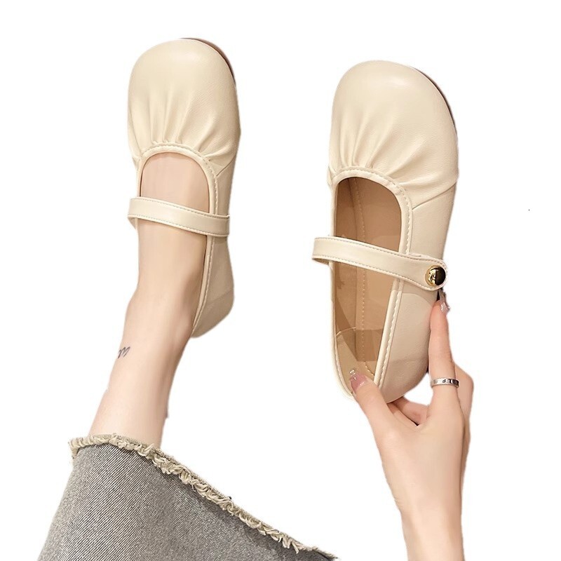 Ddmysports Flat Mary Jane Shoes For Women New Autumn French Style Gentle Evening Breeze Match With Skirts Shallow Soft Sole Loafers Outdoor Shoes