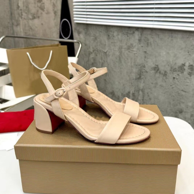 Femme Designer Sandals womens Leather Slides heels mm chrisou dress shoe Miss Jane Sandal woman rubber Mules Chunky Slippers shoe cl Flat Buckle Sandal size