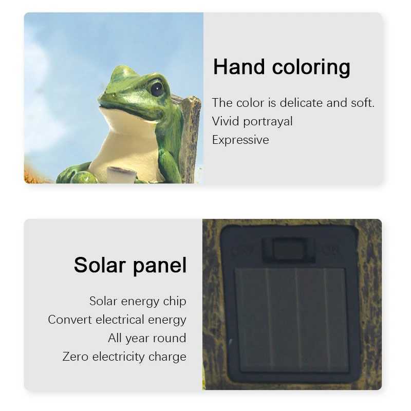 Solar Light Outdoor Waterproof Frog Resin Lamp Ground Plug-in Outdoor Decorative Lights Suitable For Garden Courtyards Parks W250613