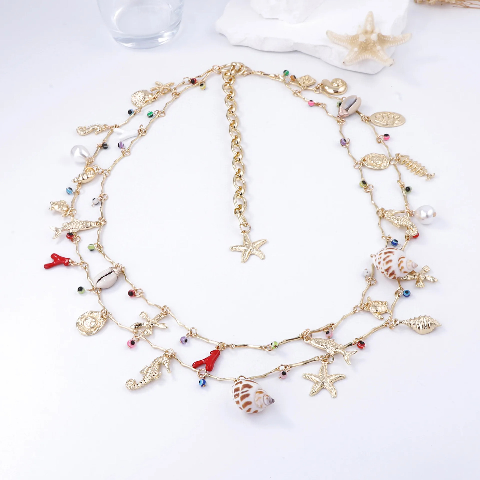Trend Metal Chains Shell Starfish Coral Charm Waist Chains for Women Sexy Boho Beach Party Jewelry Gifts 250610