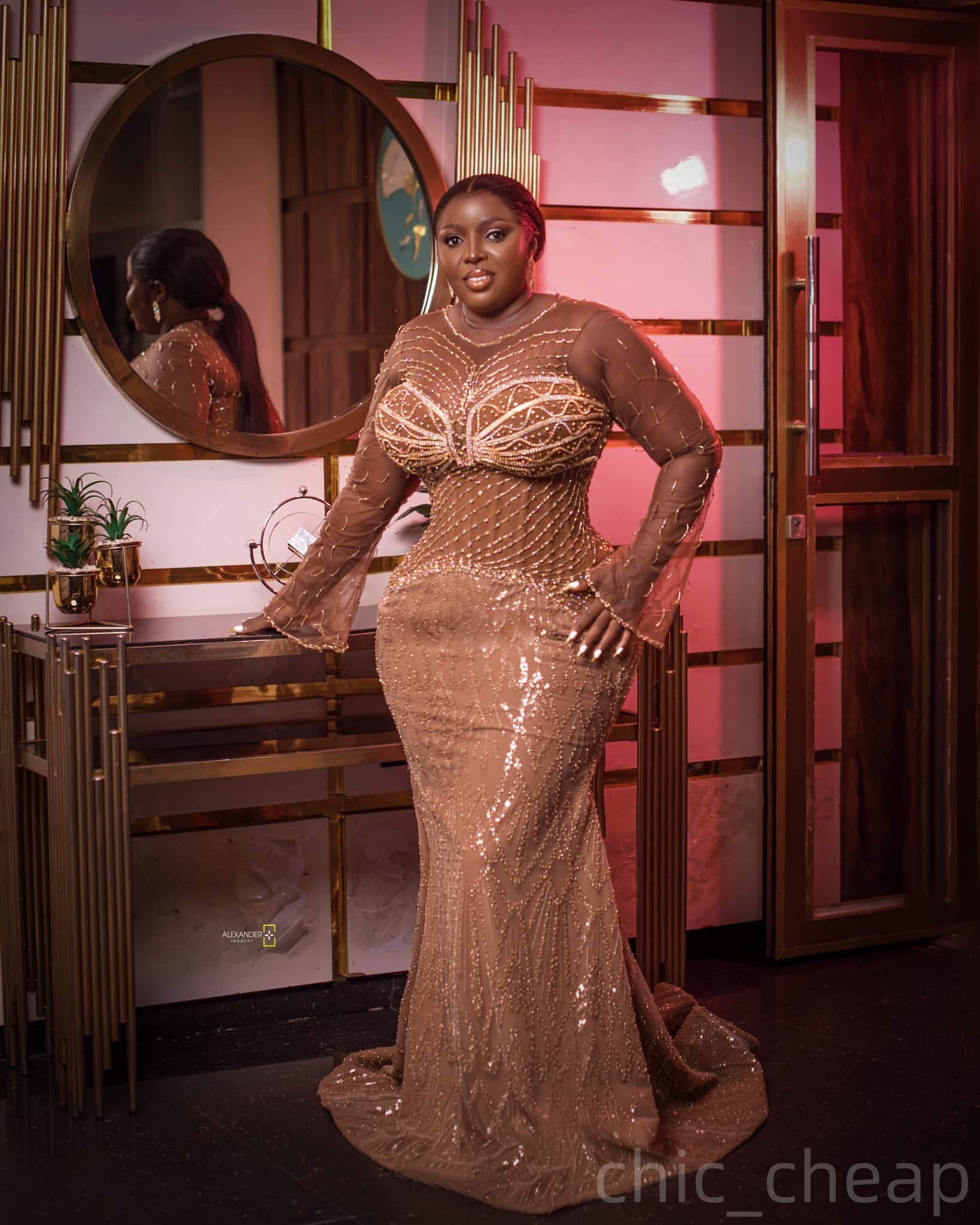 Chocolate Mermaid Prom Dresses 2025 Illusion Beaded Sequined Vintage Evening Formal Party Second Birthday Engagement Gowns Plus Size Dress For Special