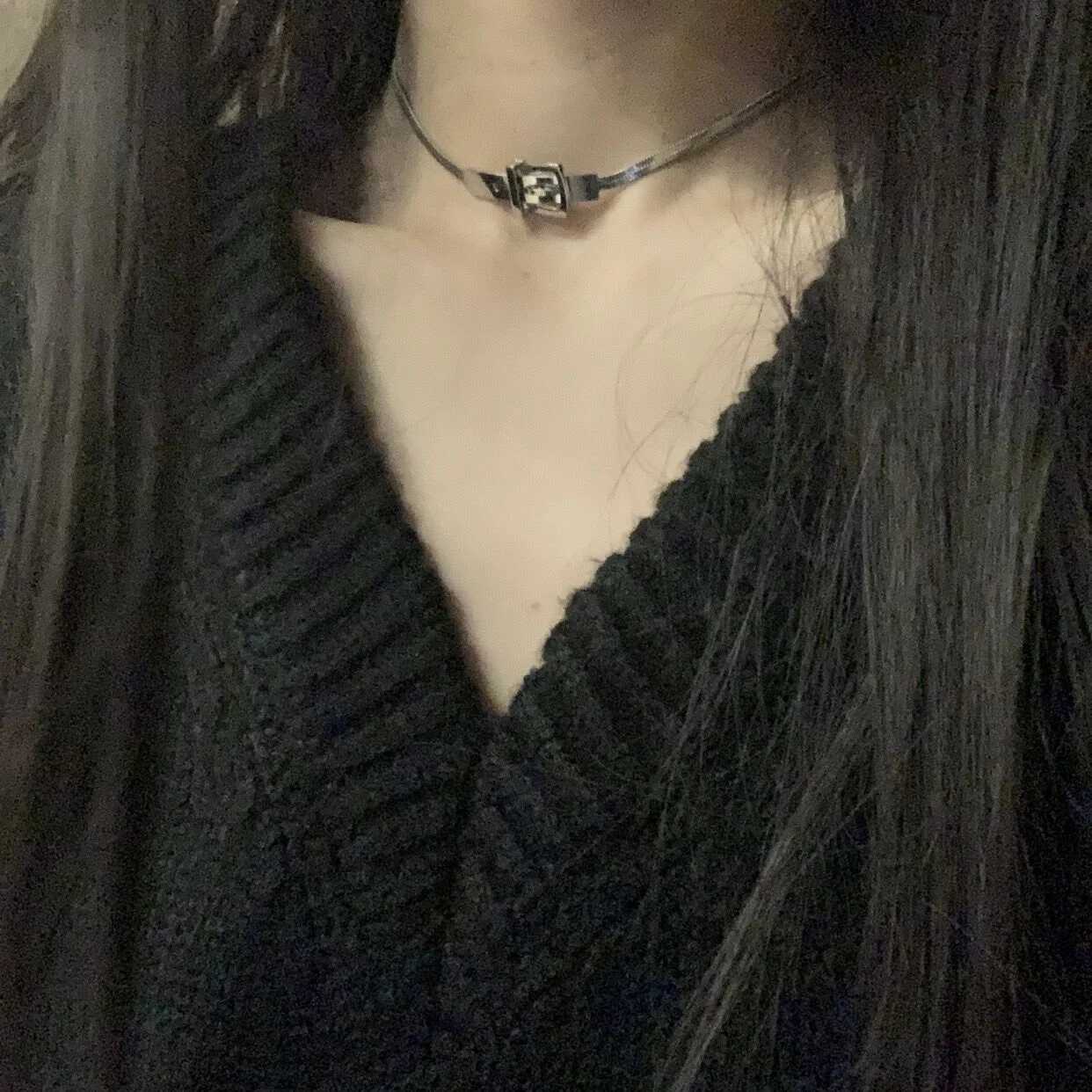 Belt Buckle Choker Snake Chain Necklaces For Sexy Women Minimalist Titanium Steel Hip Hop Necklace Punk Cool 2023 Trend Jewelry Z250614