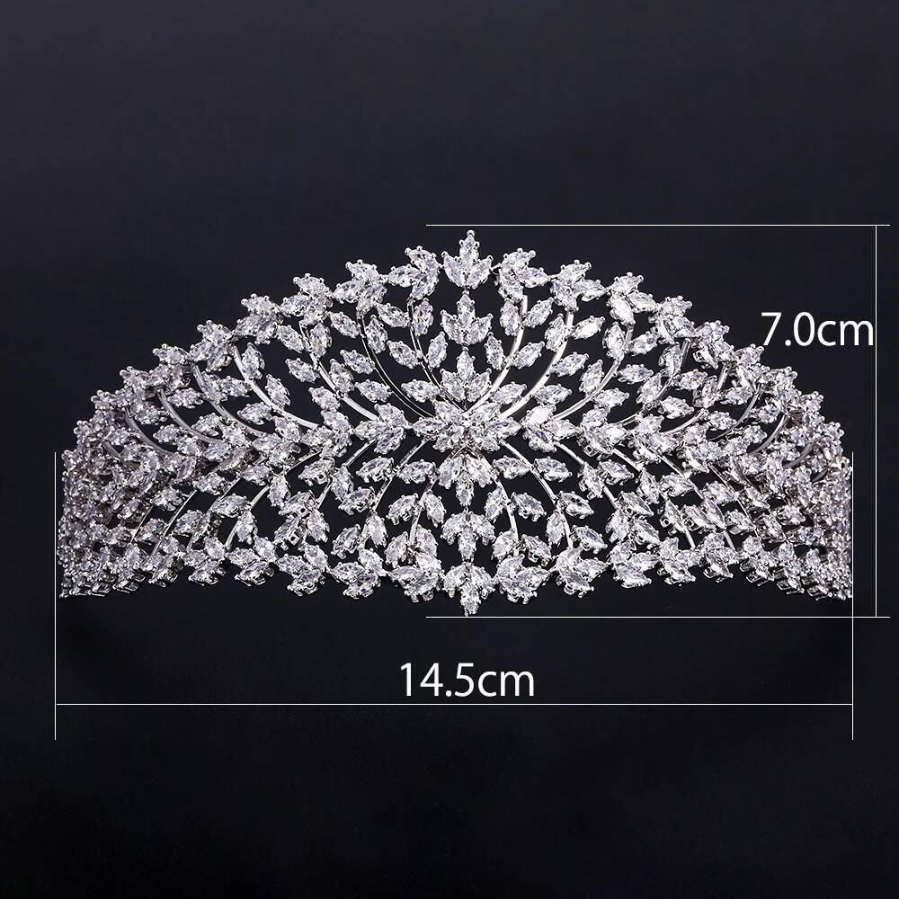 jankelly Dubai Ladies Wedding Headpieces With cube zircon Wholesale Accessories Headdress Bridal Hair Tiaras