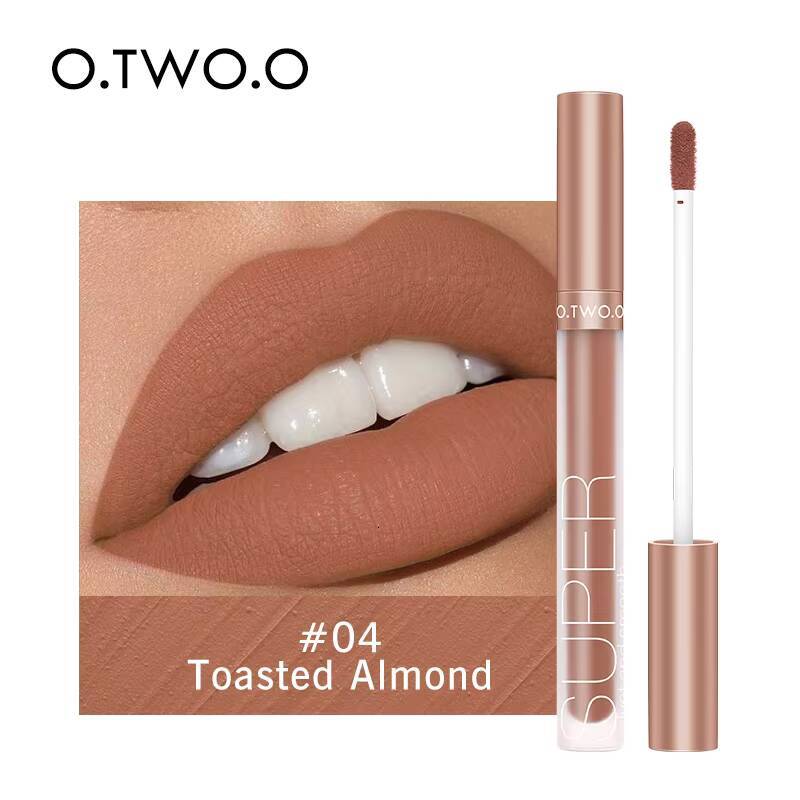 Wholesale O.TWO.O Lipstick Gloss Makeup Waterproof Velvet 12 Colors Liquid Stick Matte Long Lasting Sexy Red Lip Tint happy