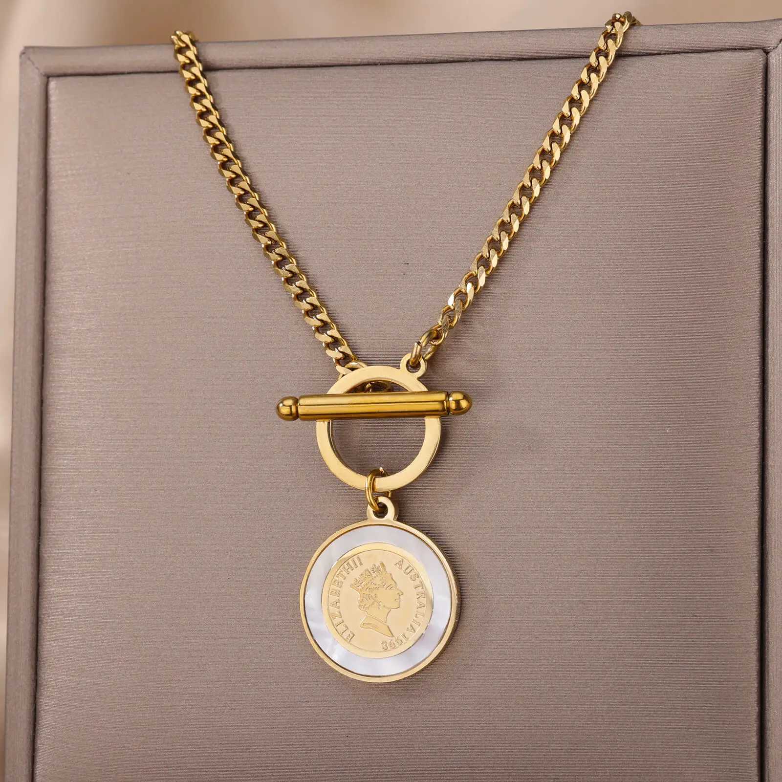 Stainless Steel Geometry Star Moon Pendant Multilayer Chain Choker Necklace For Women Wedding Accessories Dropshipping Z250614