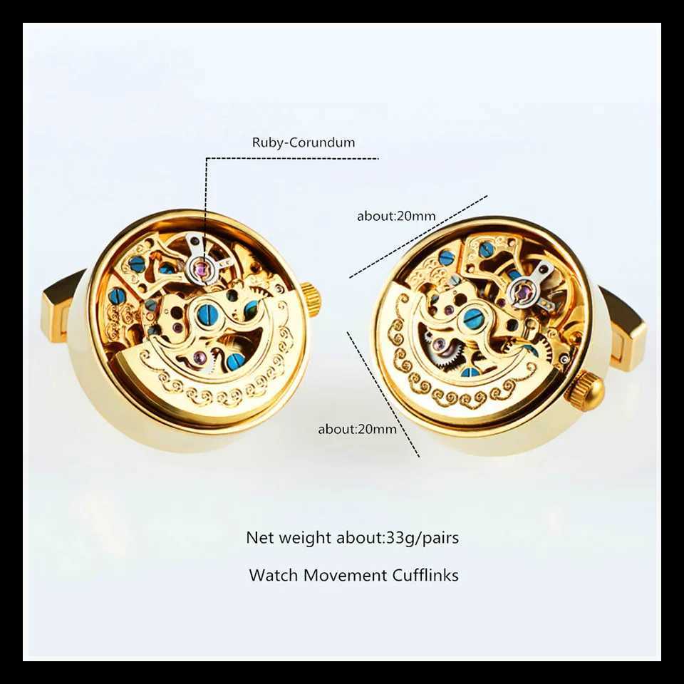 Luxury Mens Cufflinks Gift For Boyfriend Mechanical Cufflinks Mens Shirts JewelryXJ250614