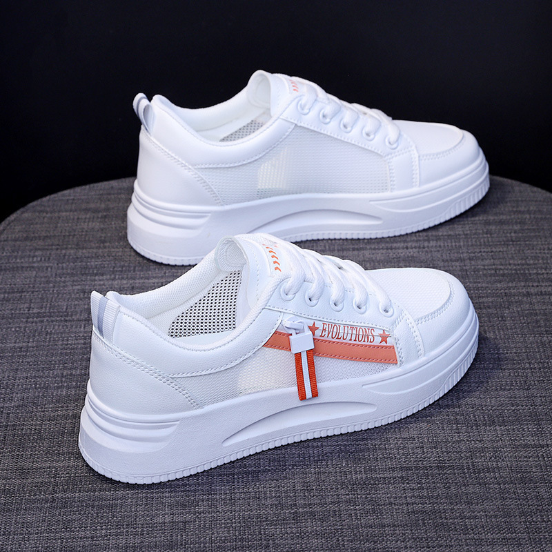 Ddmysports Korean Style Spring Summer New Breathable Women S Mesh White Sneakers Versatile Sports Thick Sole Casual Shoes Outdoor Shoes
