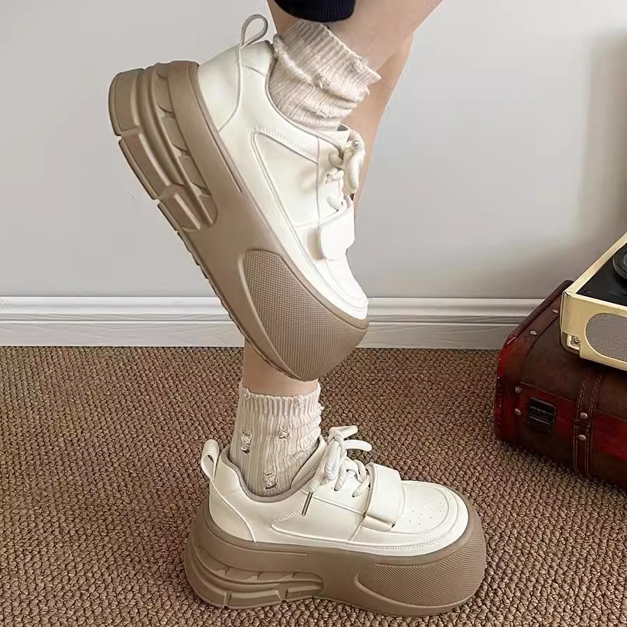 Ddmysports Platform Sole Versatile Height Increasing Thick Soled White Sneakers For Women New Spring Lightweight Sports Shoes Outdoor Shoes