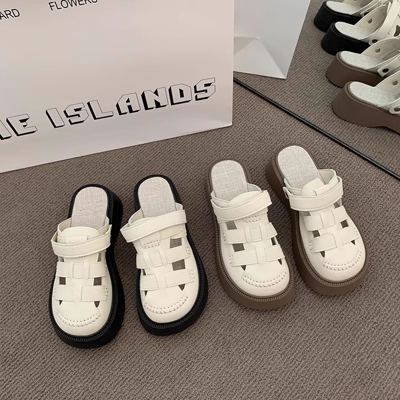 Ddmysports Platform Sandals For Women New Summer Versatile Internet Celebrity Super Popular Hidden Wedge Heel Stunning One Strap Slippers Outdoor Shoe