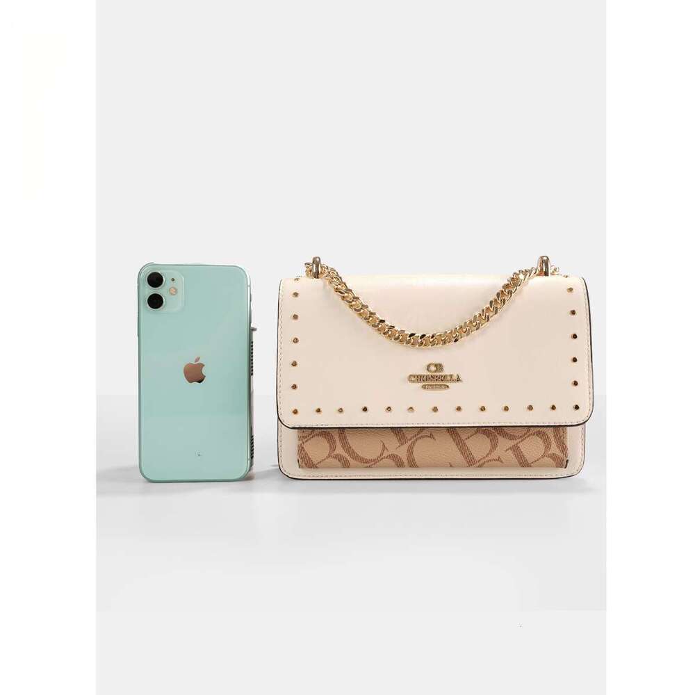 Women's handbag designer shoulder bag crossbody bag Studded Letter Print Chain Bag Fashion leisure and high-end feel