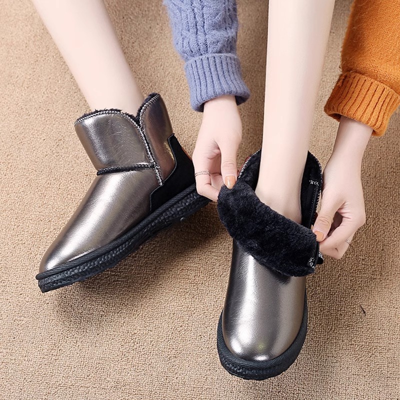 Ddmysports Women S Winter New Thickened Fleece Waterproof Short Stylish Snow Boots For Outdoor Shoes