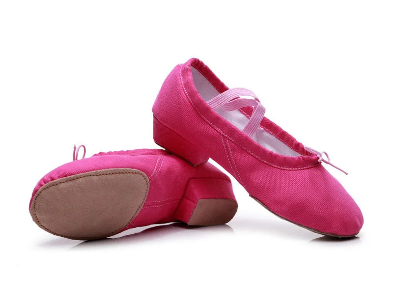 2025 Soft Ballet Shoes Children Canvas Yoga Training Dance Shoes Women 2CM Heels Stage Dance Footwear Girls Latin Jazz Shoes 250613