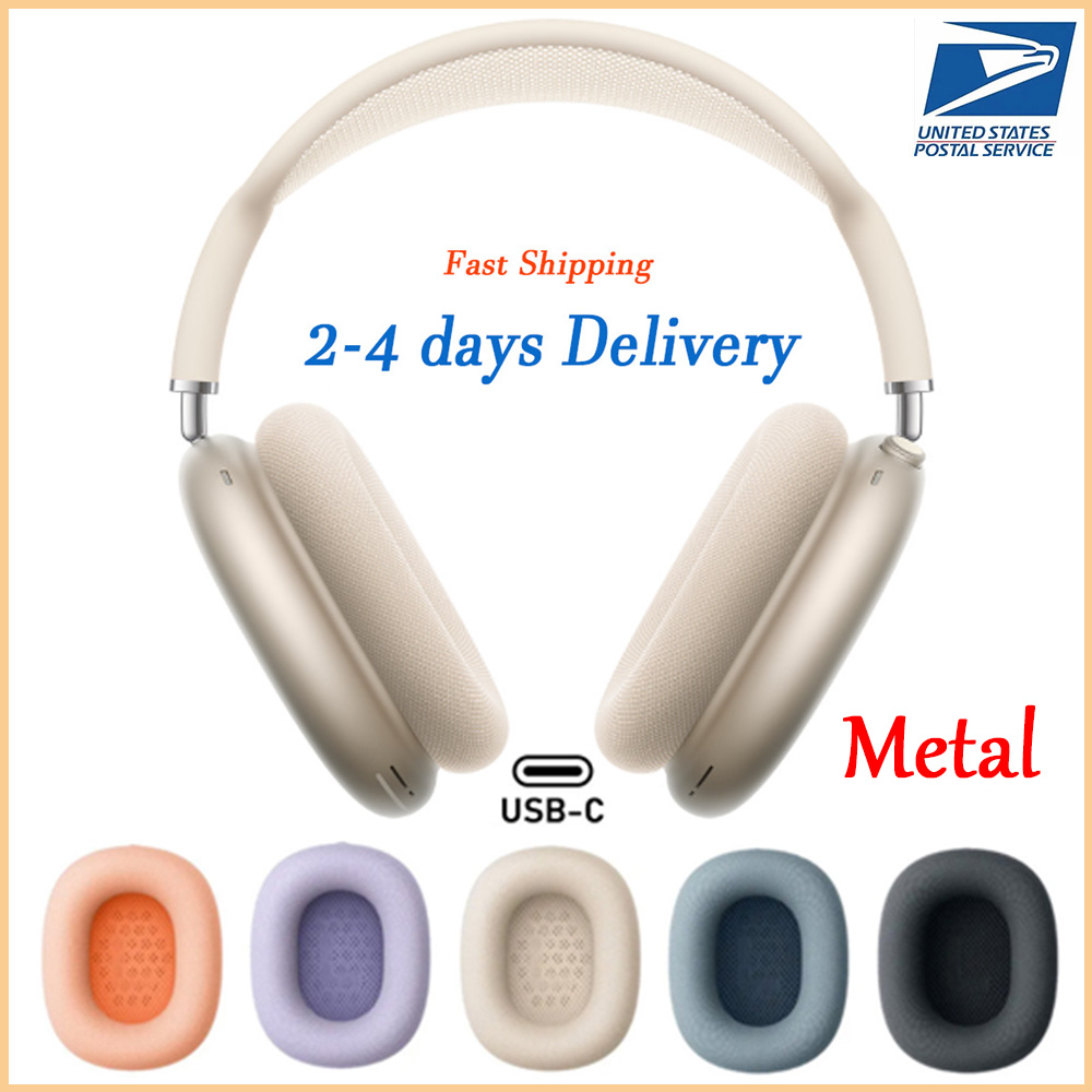 Original quality Airpods Max Real metal ANC Pods Pro 2 USB C bluetooth wireless Headphone Accessories Transparent TPU Waterproof Protective case AirPod Max Headset