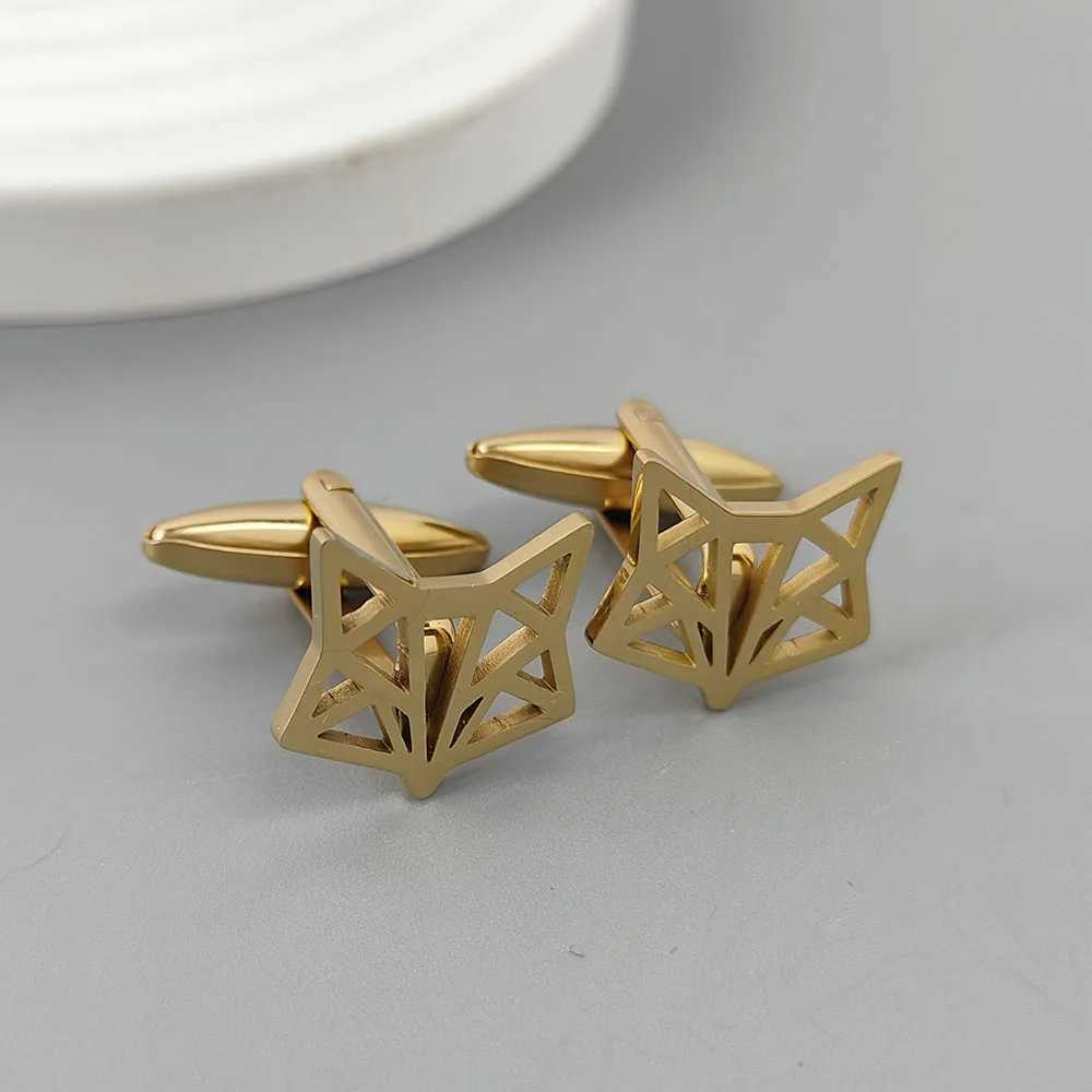 A pair of gold-plated cufflinks black mens cufflink shirt buttons mens suit accESSory set exquisite suit giftsXJ250614