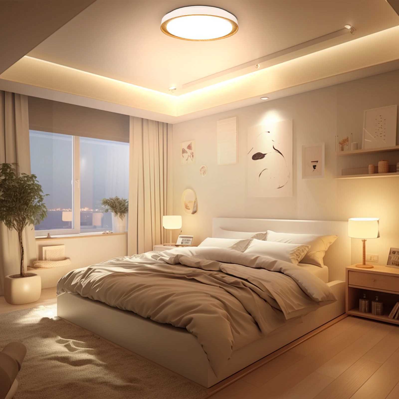 Modern LED Ceiling Light Wood Home Lighting Living Room Kitchen Bedroom Bathroom Room Surface Ceiling Lamp Home Decoration XJ2500613