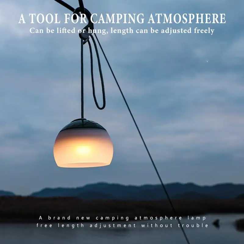 Camping Tent Light With Hook 4 Mode Adjustable LED Light Portable Outdoor Lantern Rechargeable LED Tent Lantern For Fishing Camp W250613