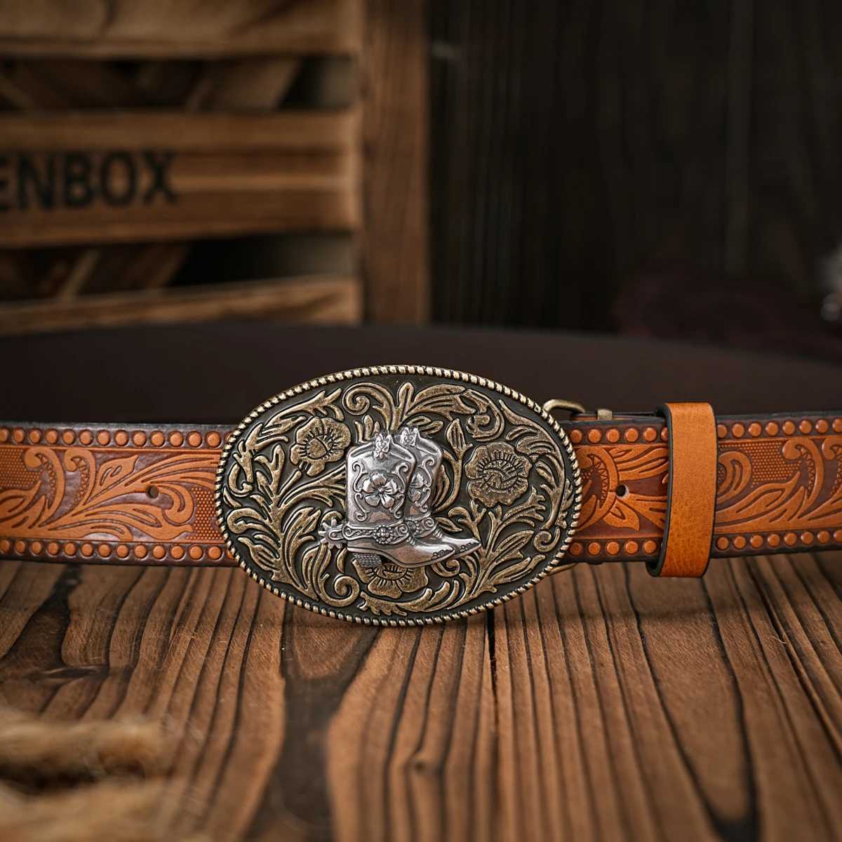Men Wen-Western-Cowboy-PU Leather-Belts - Vintage Belt Floral Engraved Buckle Belt for Jeans X250614